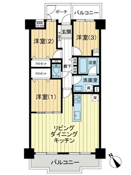 ユニライフ北大阪弐号棟の間取図