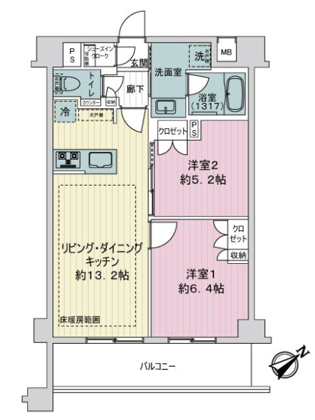パレステージ町屋参番館の間取図