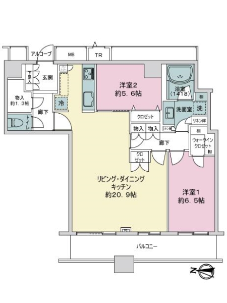 ＣＨＩＢＡ　ＣＥＮＴＲＡＬ　ＴＯＷＥＲの間取図