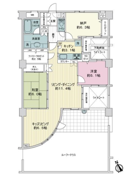 ヒューマンスクエア日吉ウルビノの間取図