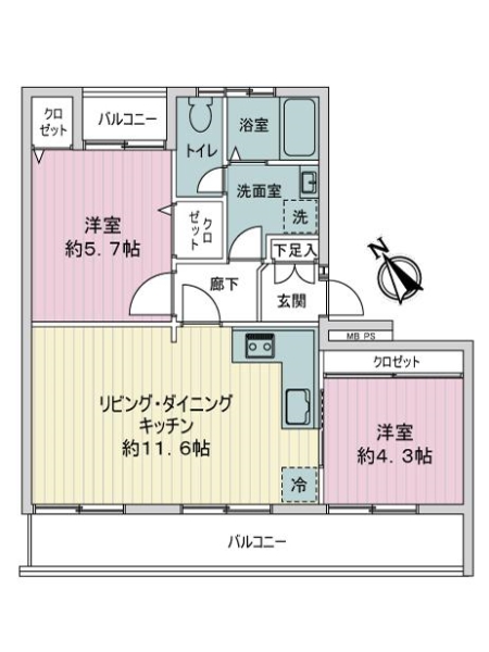 ライオンズマンション高宮第７の間取図