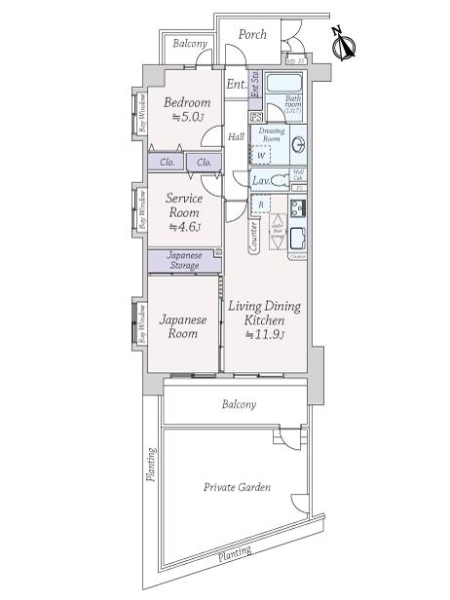 ライオンズマンション小平美園町の間取図