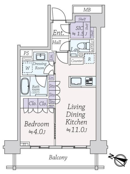パークリュクス日本橋の間取図