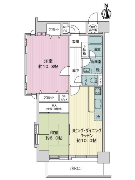 レスポアール四条大宮の間取図