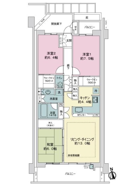 ルネ・アクシアムの間取図