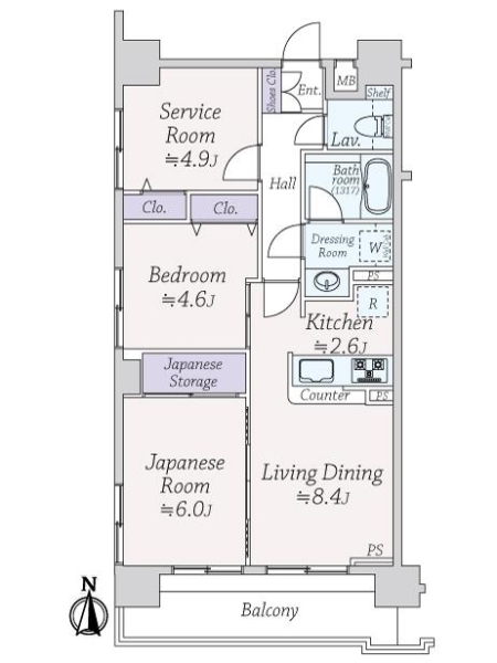 ディスタシオン一橋学園の間取図