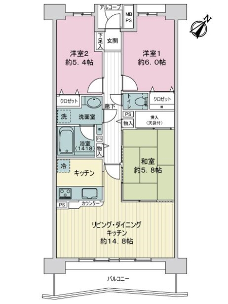ライオンズマンション千葉グランドタワーの間取図