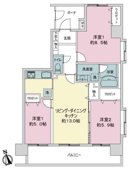 エヴァーグリーン浅草の間取図