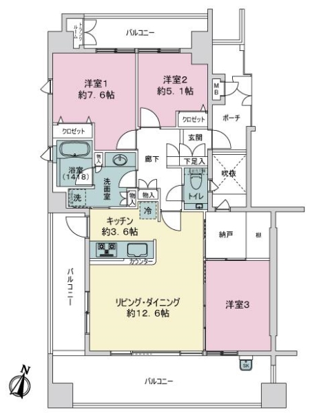 Ｄ’クラディア平和台の間取図