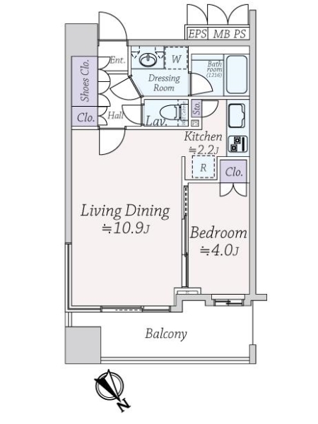 パラッシオ目黒不動前の間取図
