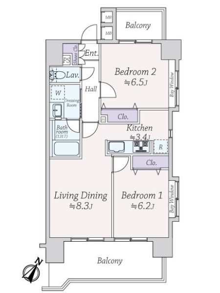 アイディーコート新宿西ディアナの間取図
