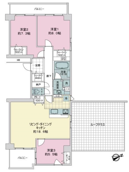 ニューシティ東戸塚パークヒルズＮ棟の間取図