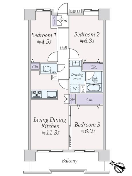 ライオンズマンション平間第２の間取図