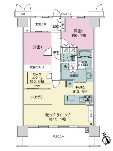 ファインシティ千里津雲台の間取図