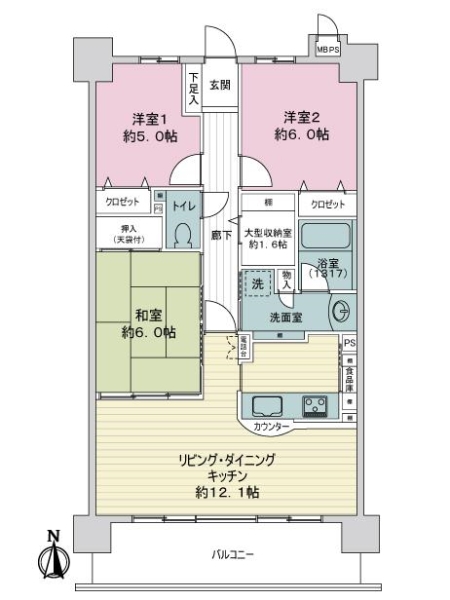 ライオンズマンション武道館前の間取図