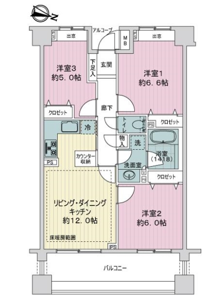 ライオンズステーションプラザ根岸ベイアークの間取図