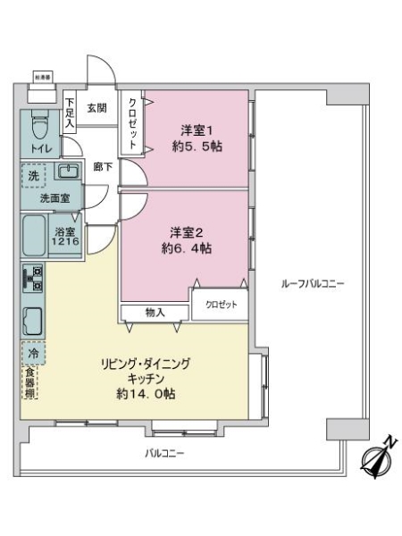 ライオンズマンション大橋第３の間取図