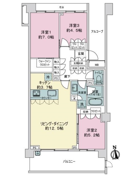 アトラス上大岡ヒルズの間取図