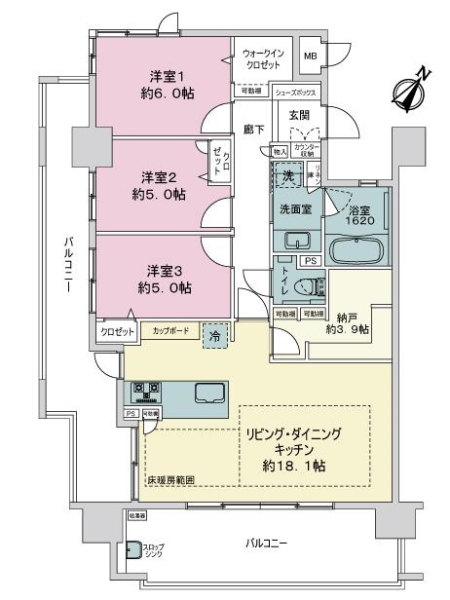 オーヴィジョン平尾の間取図