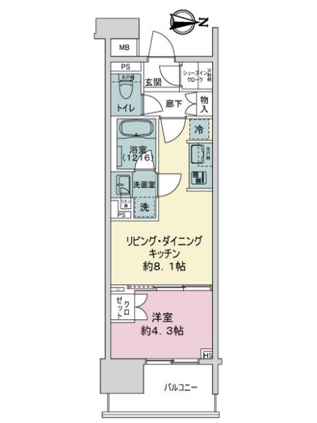 オ－プンレジデンシア大須ＦＲＯＮＴの間取図