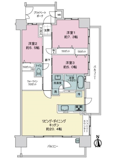 ヴェルディ井口サニーテラスの間取図