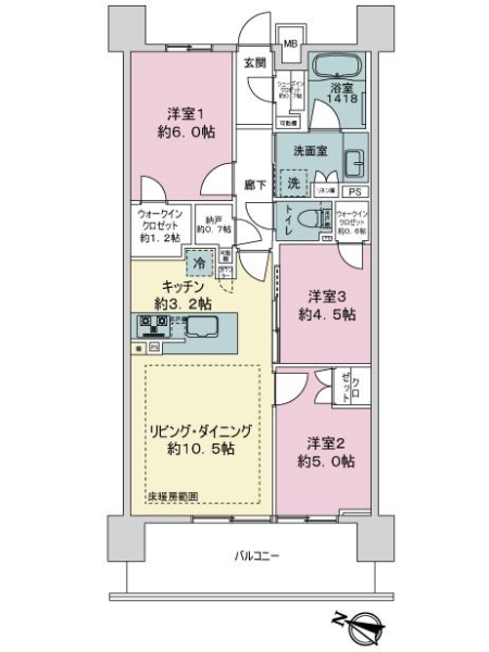ザ・パークハウス横浜川和町ガーデンの間取図