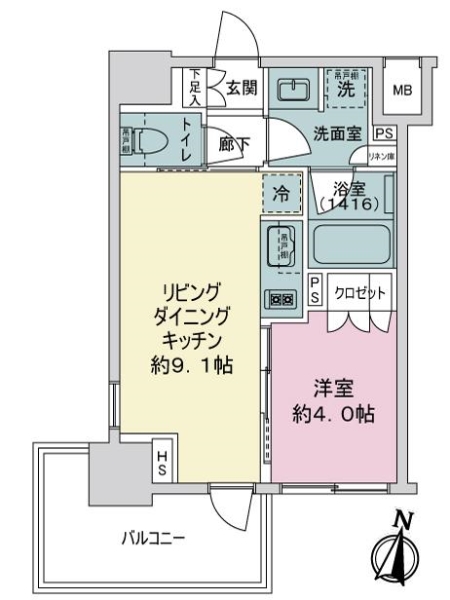オープンレジデンシア大宮フロントの間取図