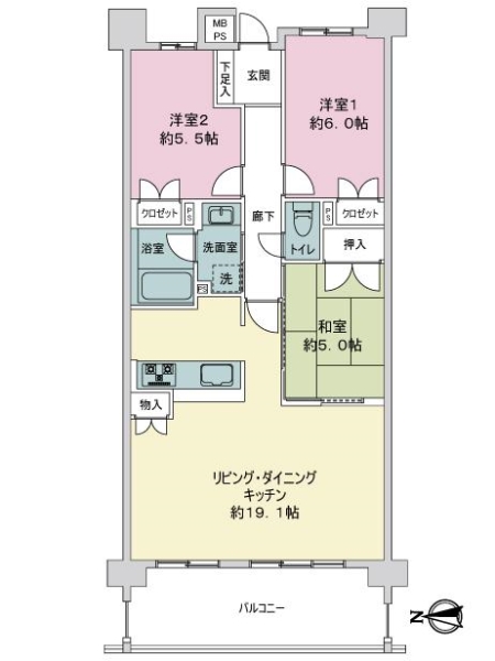 クオス日吉台レジデンシャルヒルズの間取図