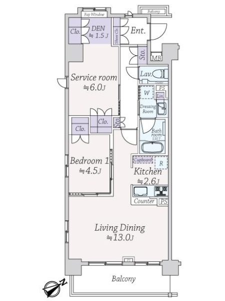 シエルヴィラ桜橋壱番館の間取図