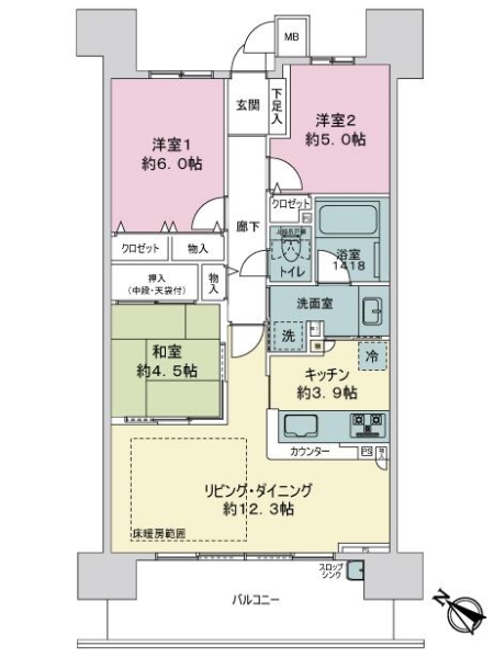 ジオ・イニシア博多駅前の間取図