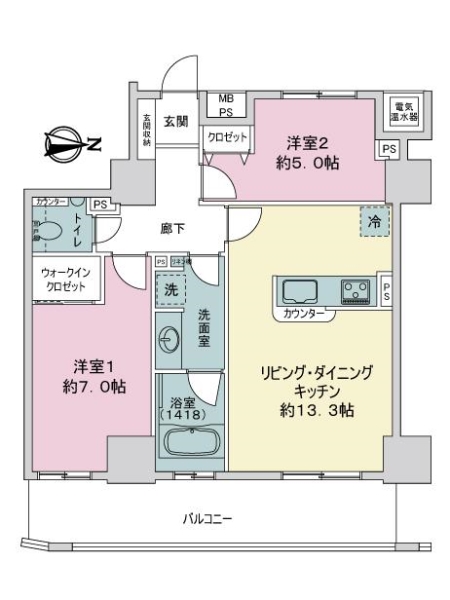 ライオンズタワー大島の間取図
