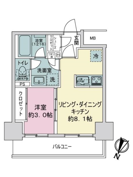 シエリア横浜阪東橋の間取図