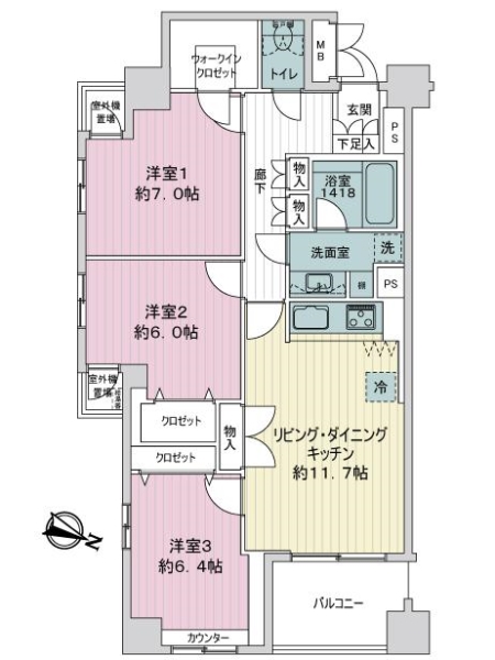 サングレイス横浜南の間取図