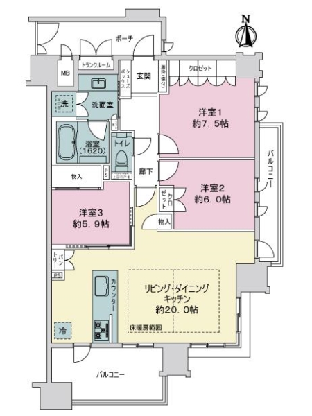 グランレ・ジェイド京都河原町の間取図