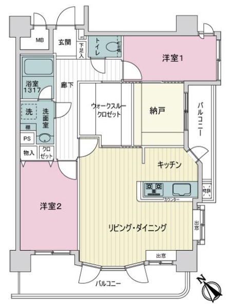 ライオンズシティ鶴舞の間取図