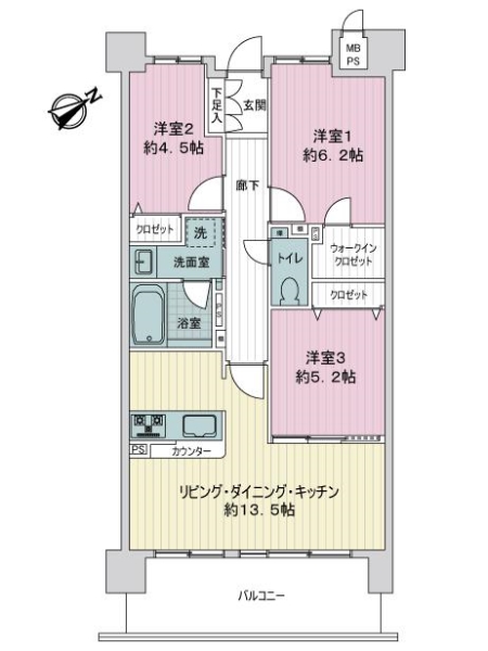ライオンズマンション千里丘ガーデンシティの間取図