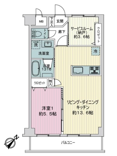グローリア初穂ときわ台の間取図