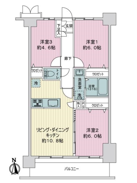 ライオンズガーデンコート練馬北町の間取図