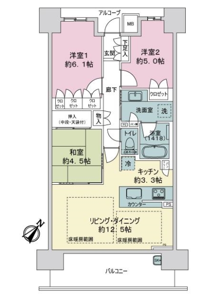 パークホームズ神戸　ザ　レジデンスの間取図