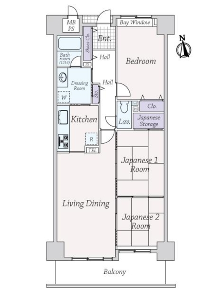 ライオンズマンション若江東一番館の間取図