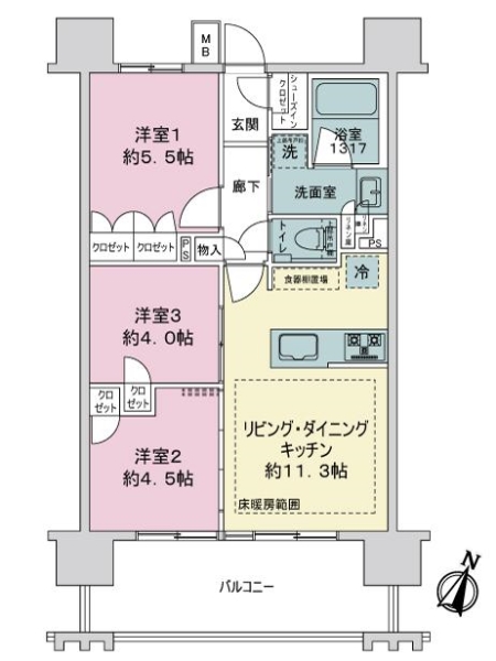 プレシス船橋大神宮下の間取図