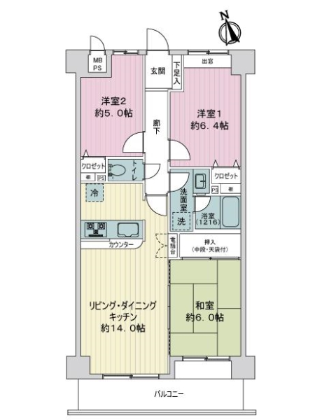 ライオンズマンション修学院の間取図