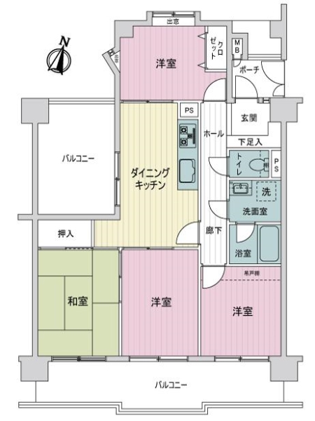 ライオンズマンション稲永の間取図