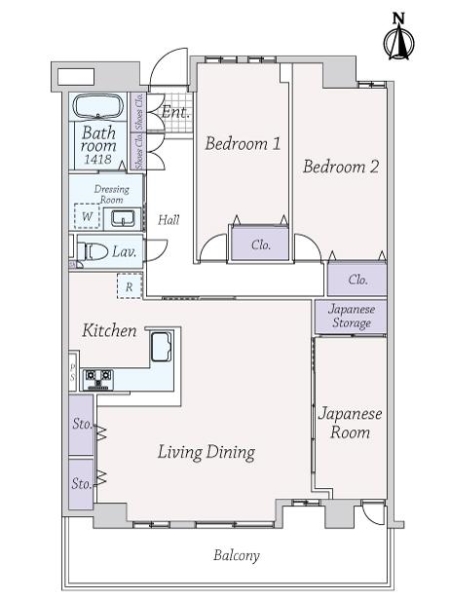 夙川グランドハイツの間取図
