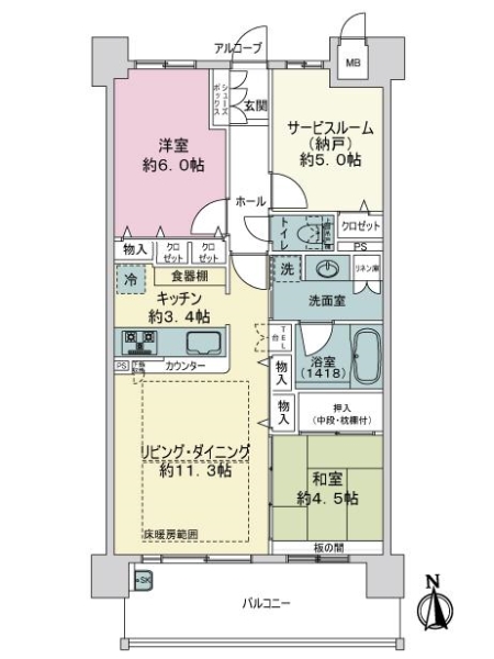 プロパレス吹田モナークヒルズの間取図
