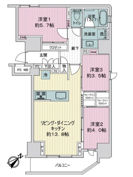 リビオレゾン三ノ輪ステーションプレミアの間取図