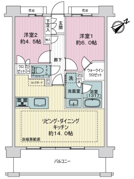 クリオ横濱ディアマークスの間取図