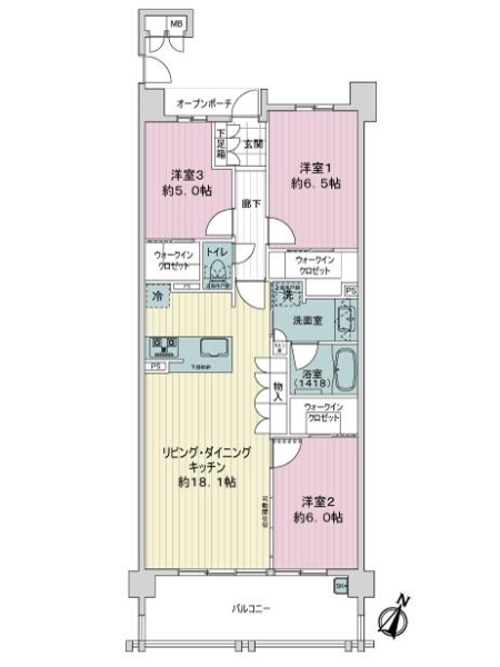 ダイアパレス八事コテージの間取図