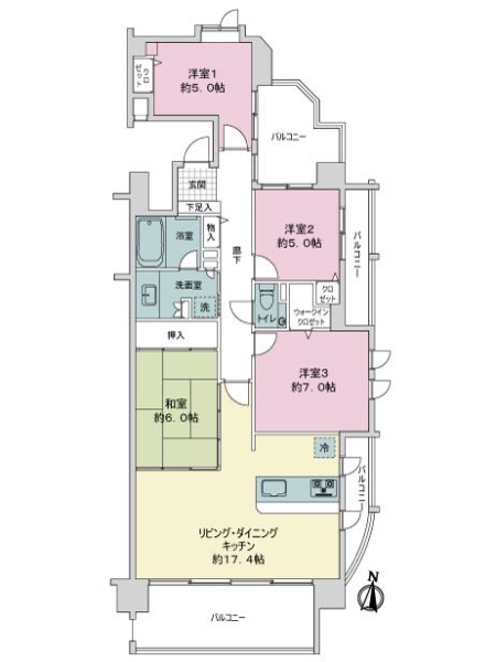 藤和シティホームズ滝子の間取図
