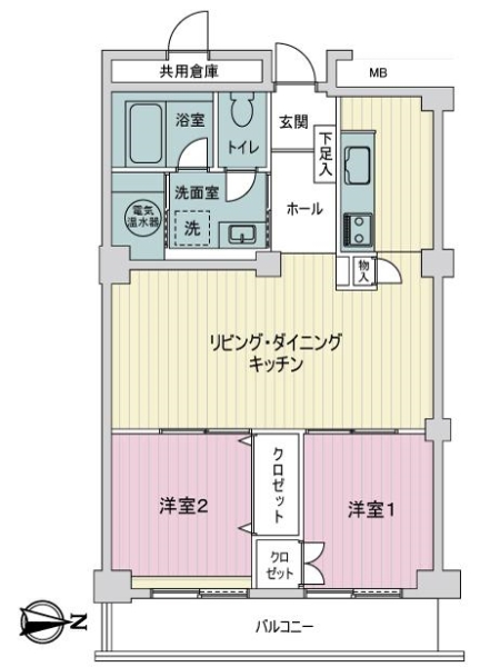 サンシティＤ棟の間取図